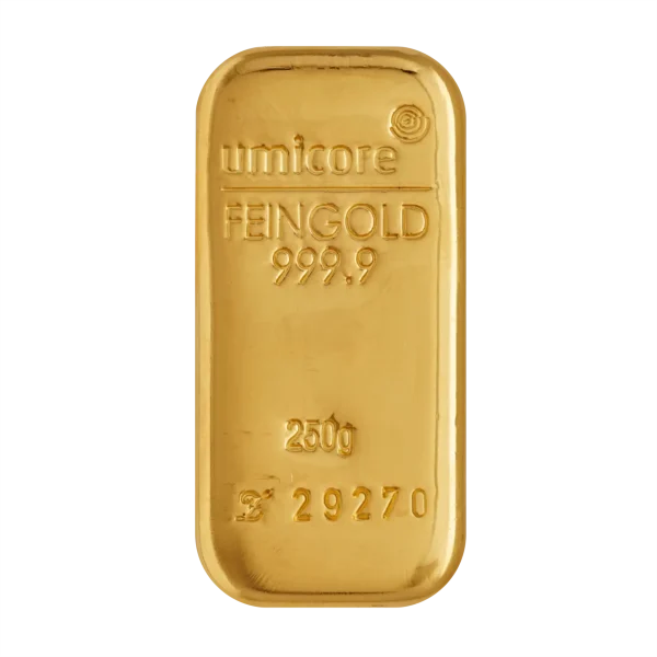Umicore goud baar 250 gram