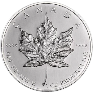 Canadian Maple Leaf 1 troy ounce palladium munt