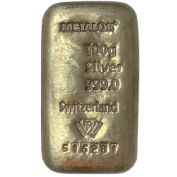 Metalor zilverbaar 100 gram